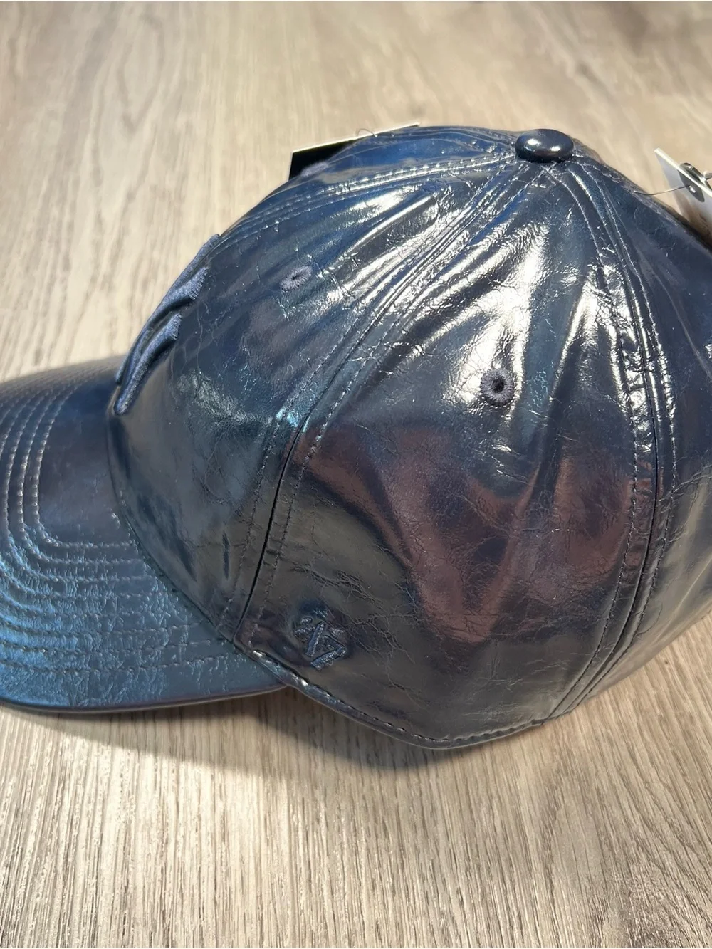 New '47‎ Brand Anthropologie New York Yankees Navy Baseball Hat Cat Faux Leather